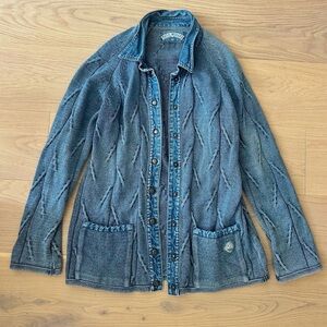 vintage knit x denim jacket